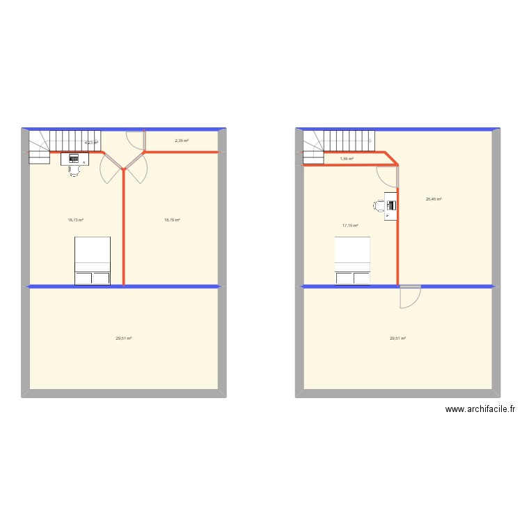 Etage 1. Plan de 9 pièces et 147 m2