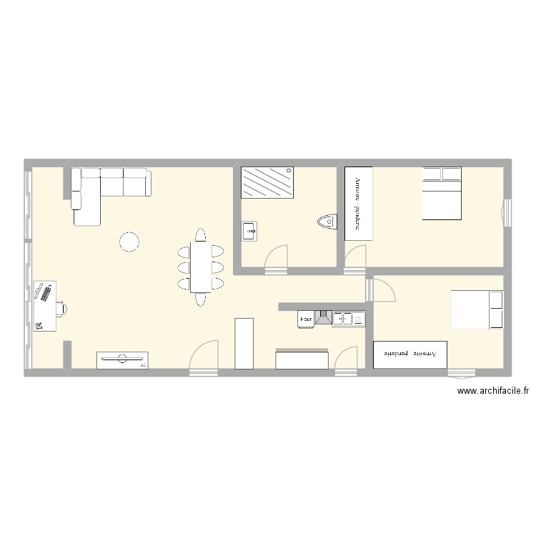 tironneau. Plan de 4 pièces et 114 m2