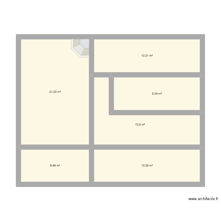 essai rdc trezeny. Plan de 6 pièces et 67 m2