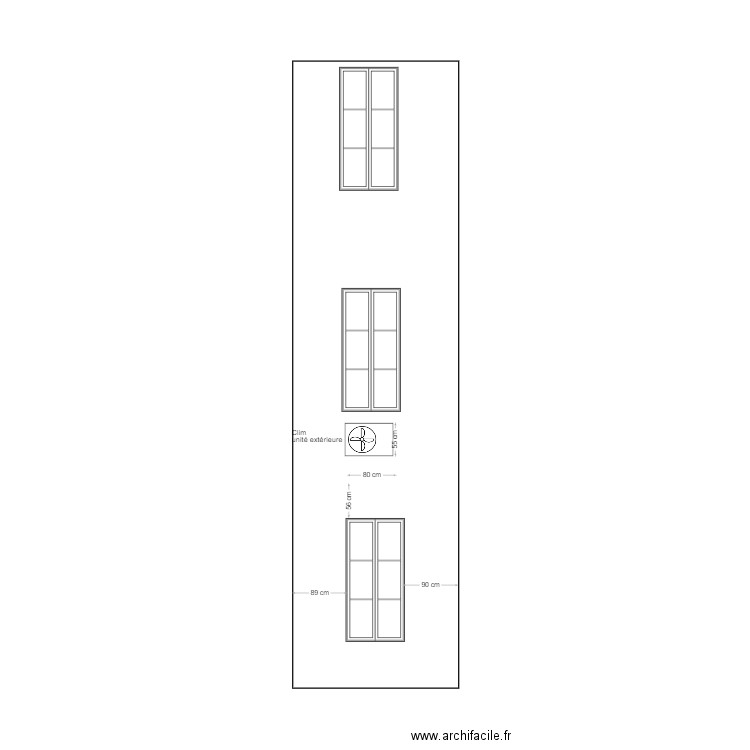 Facade 2P clim. Plan de 0 pièce et 0 m2