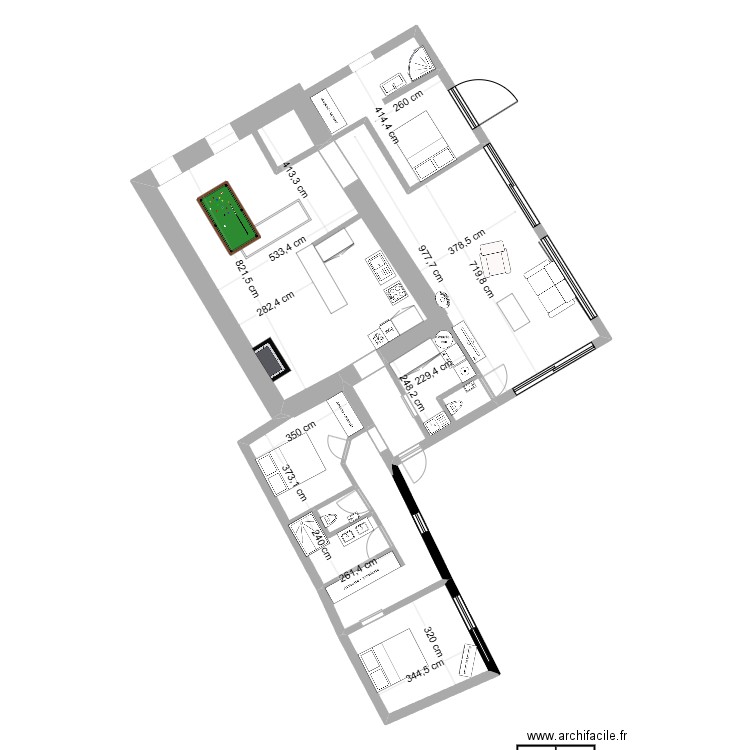 PLAN AGENCEMENT INTERIEUR 5. Plan de 5 pièces et 49 m2