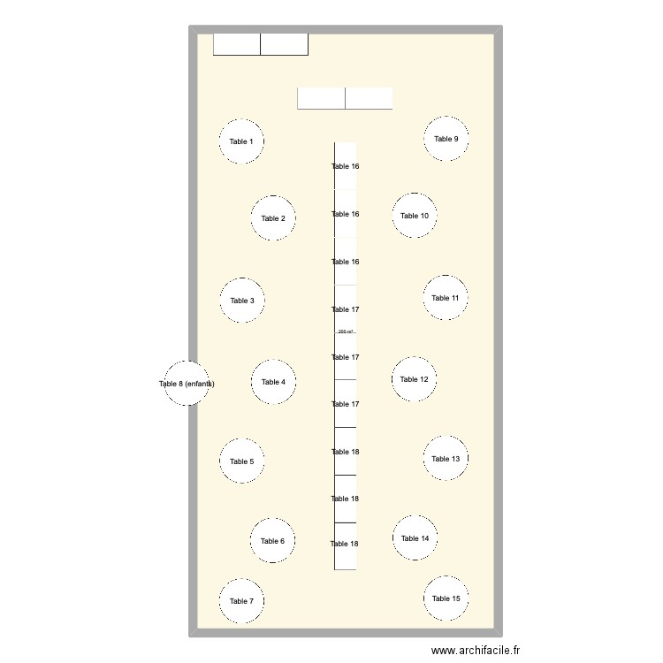 Plan de table mariage. Plan de 1 pièce et 200 m2