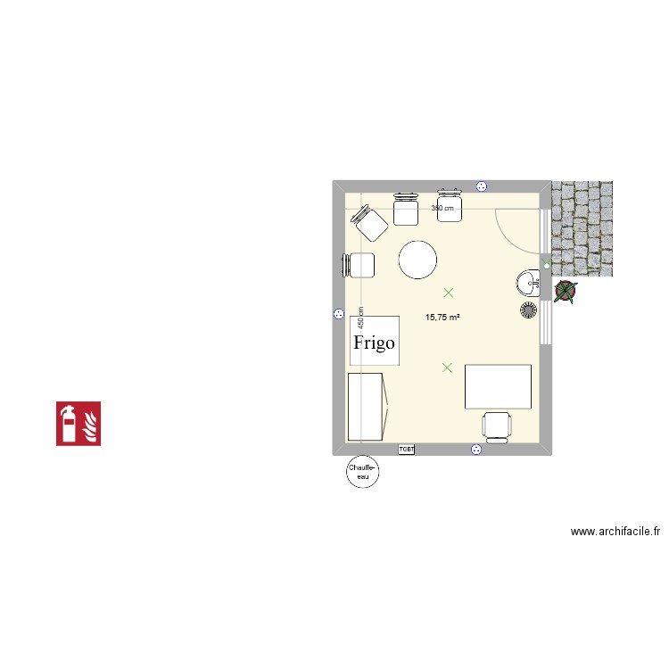 GERITE. Plan de 1 pièce et 16 m2