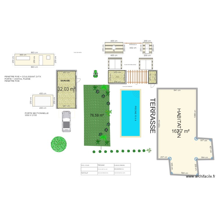 PLAN DE PRINCIPE. Plan de 4 pièces et 210 m2