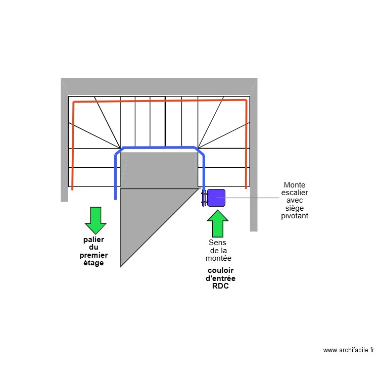 VAN DEPUTTE escalier Adaptation. Plan de 1 pièce et 0 m2