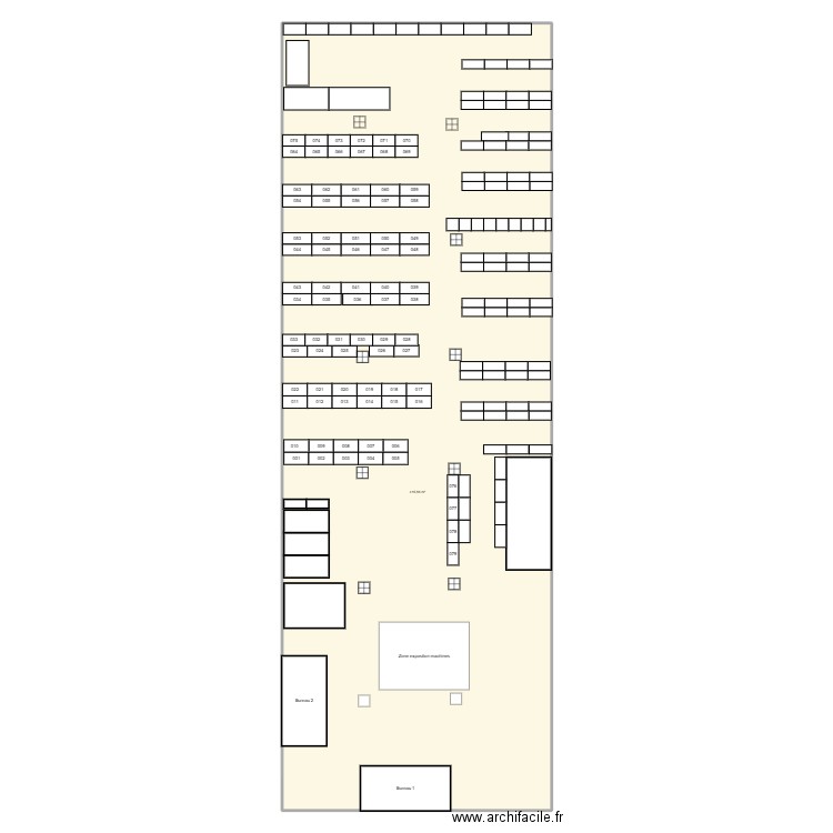 Techbat acier. Plan de 2 pièces et 759 m2