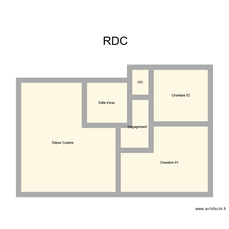 350602131. Plan de 6 pièces et 57 m2