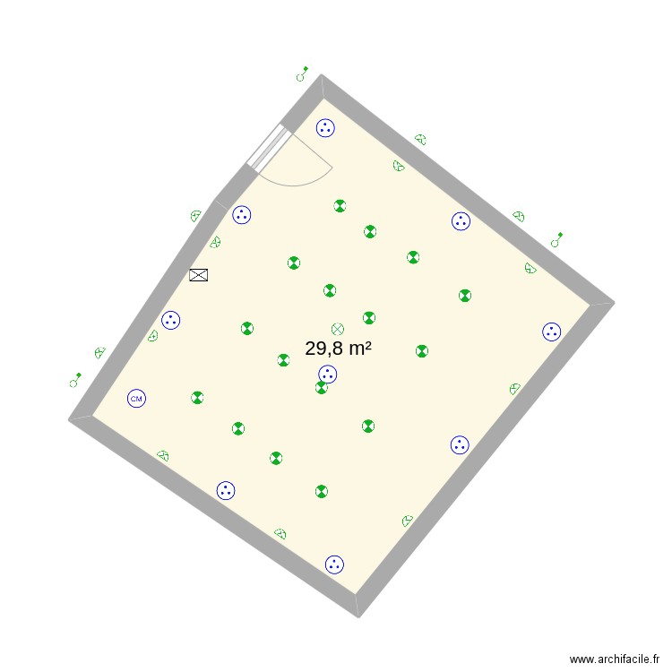 VALCARCE-S-SOL. Plan de 1 pièce et 30 m2