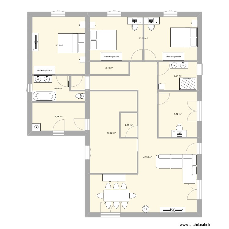 marlyse/didier. Plan de 10 pièces et 131 m2