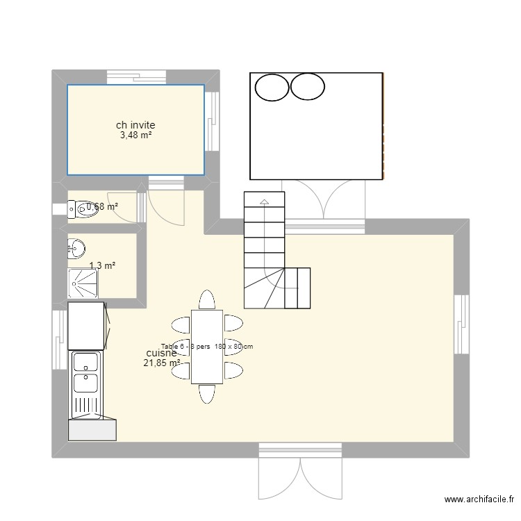 ydalas. Plan de 4 pièces et 27 m2