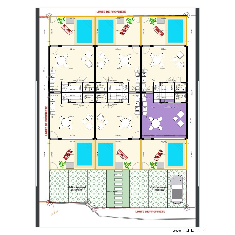 Beauregard plan intérieur rdc. Plan de 17 pièces et 307 m2