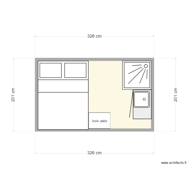 Ducato 3. Plan de 1 pièce et 6 m2