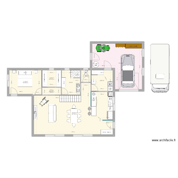 Ploulec'h_RDC v5. Plan de 8 pièces et 111 m2