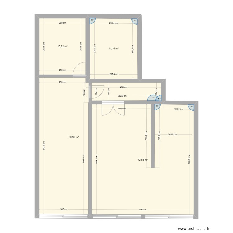 ARCA3. Plan de 4 pièces et 95 m2