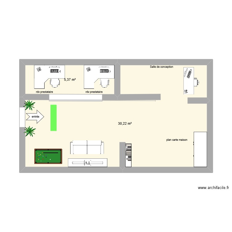 espace parlons maison antonin jean luc. Plan de 2 pièces et 36 m2