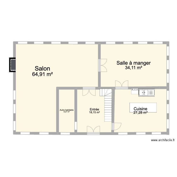 possible plan maison. Plan de 5 pièces et 153 m2