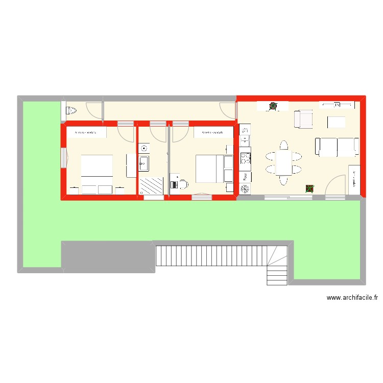 Studio Lagardelle. Plan de 8 pièces et 123 m2