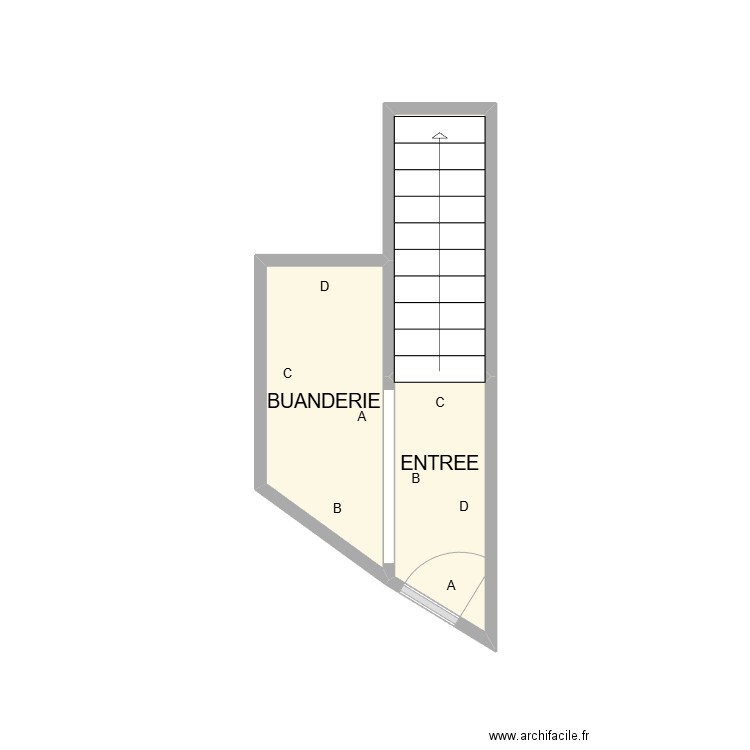 RDC REMPART PLOMB. Plan de 3 pièces et 6 m2