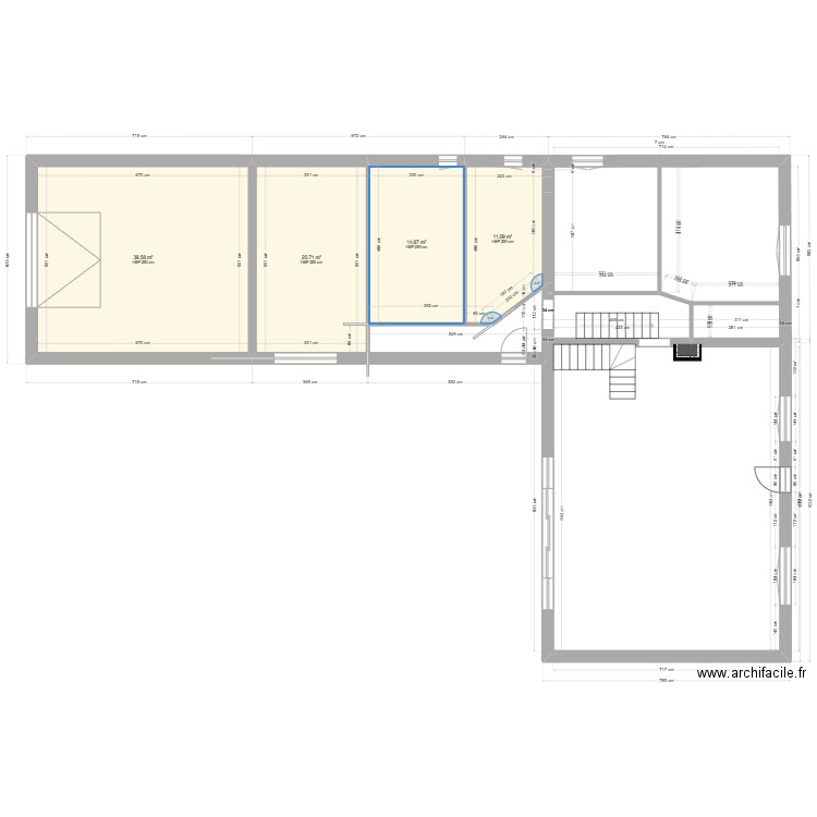 maison. Plan de 4 pièces et 86 m2