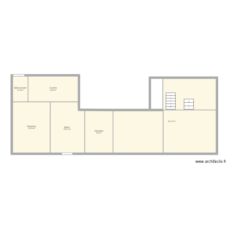 INITIAL RDC. Plan de 6 pièces et 89 m2