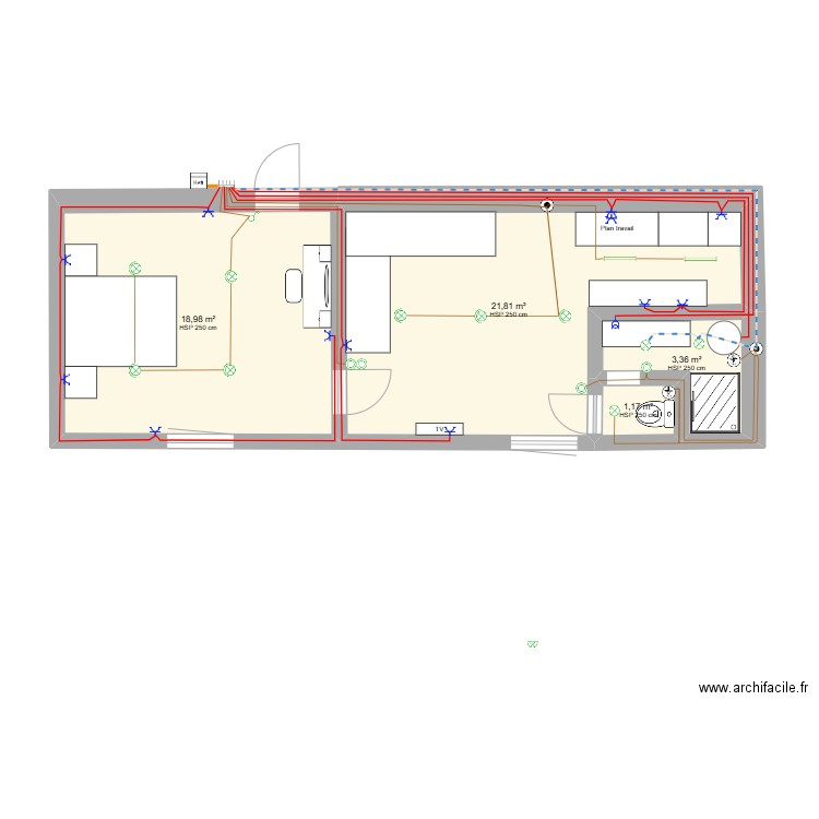 test1. Plan de 4 pièces et 45 m2