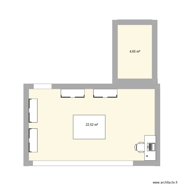 adoc. Plan de 2 pièces et 27 m2