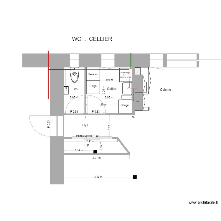 WC  CELLIER,. Plan de 0 pièce et 0 m2