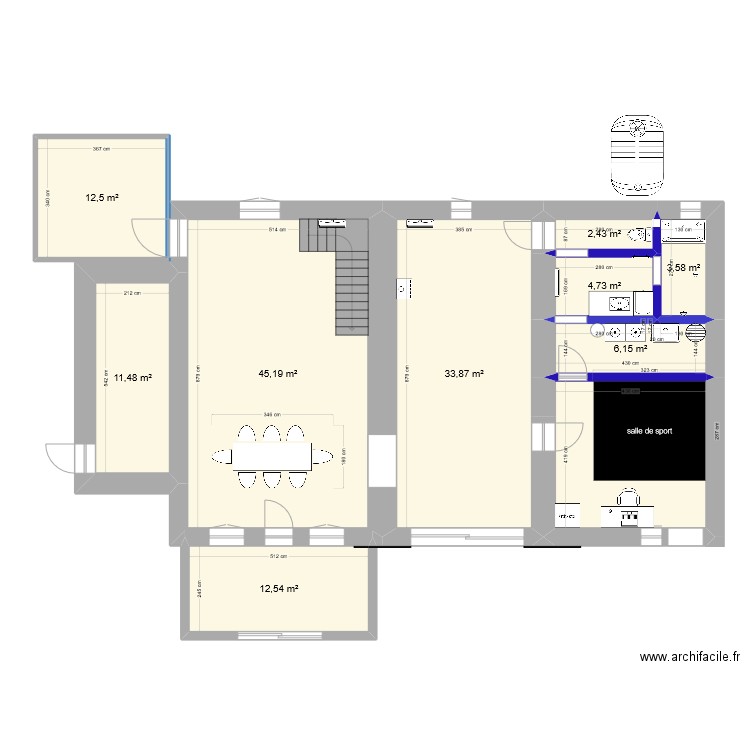 Plan maison 1. Plan de 20 pièces et 390 m2