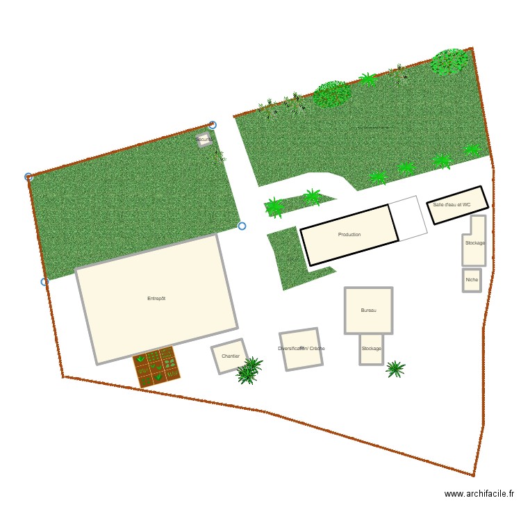 Plan de masse. Plan de 10 pièces et 37 m2