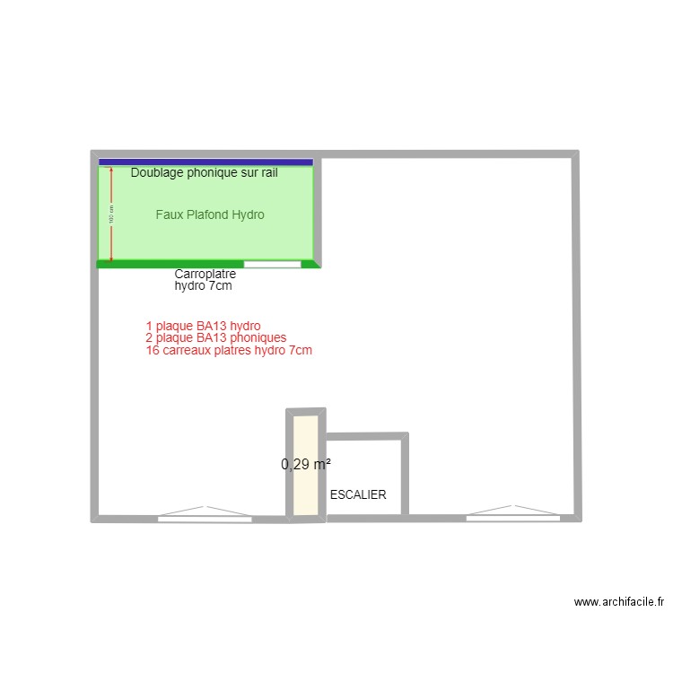 AILLERET 7 ème étage MACONNERIE. Plan de 1 pièce et 0 m2