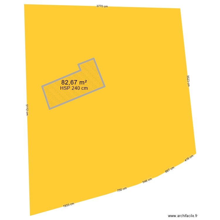 Maison Parcelle A1360. Plan de 1 pièce et 83 m2