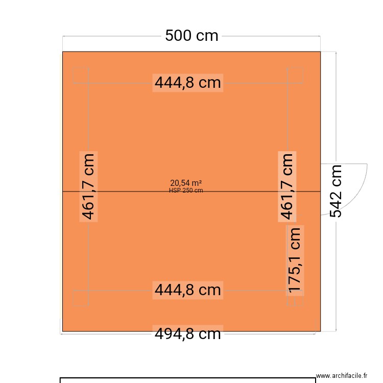 Bâtiment p1pa. Plan de 1 pièce et 21 m2