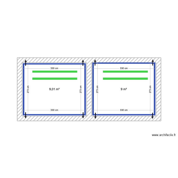 Martins ALGES. Plan de 2 pièces et 18 m2