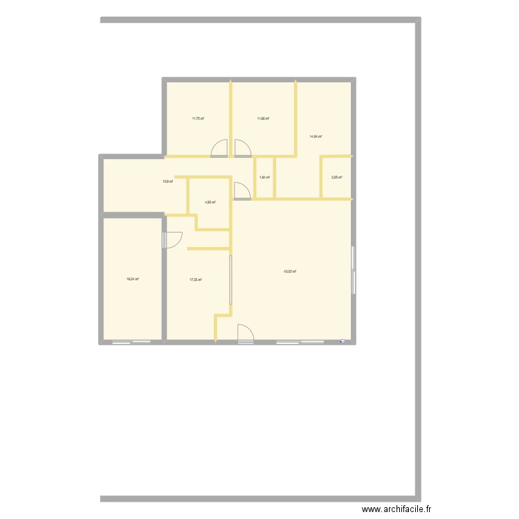 MAISON . Plan de 10 pièces et 143 m2