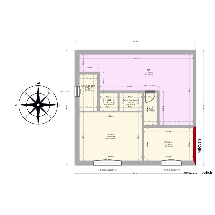  ML24015481  CHADAL. Plan de 7 pièces et 64 m2