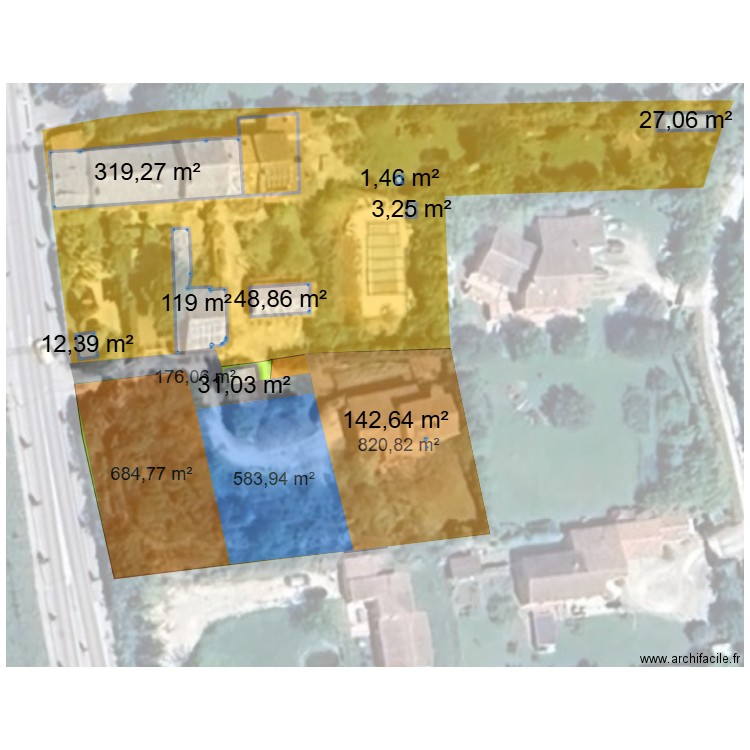 Cadastre Gadagne 2. Plan de 9 pièces et 705 m2