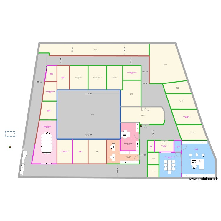 SJF pro V 2. Plan de 30 pièces et 1081 m2