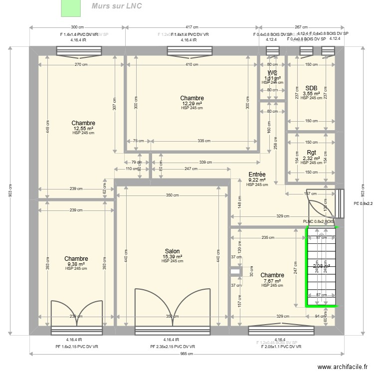 ML24016266 . Plan de 16 pièces et 151 m2