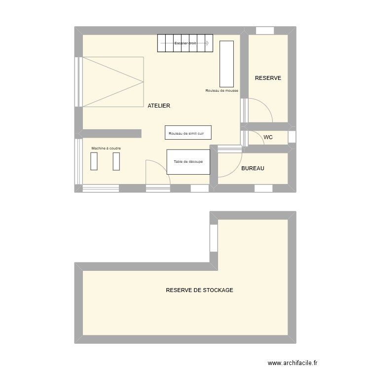 rapport de stage. Plan de 5 pièces et 49 m2