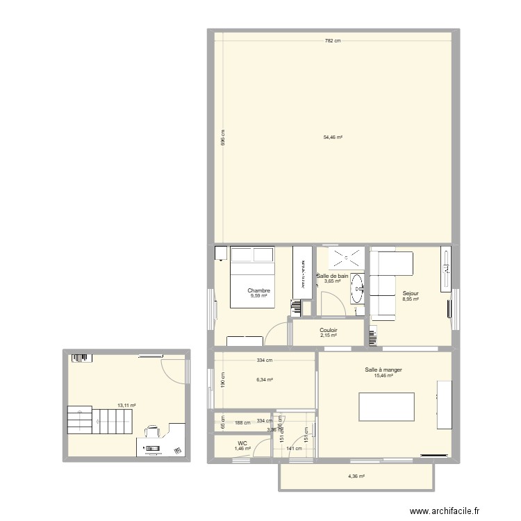 EMA2. Plan de 12 pièces et 123 m2