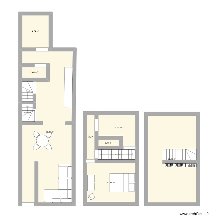 maisoncroix. Plan de 11 pièces et 85 m2