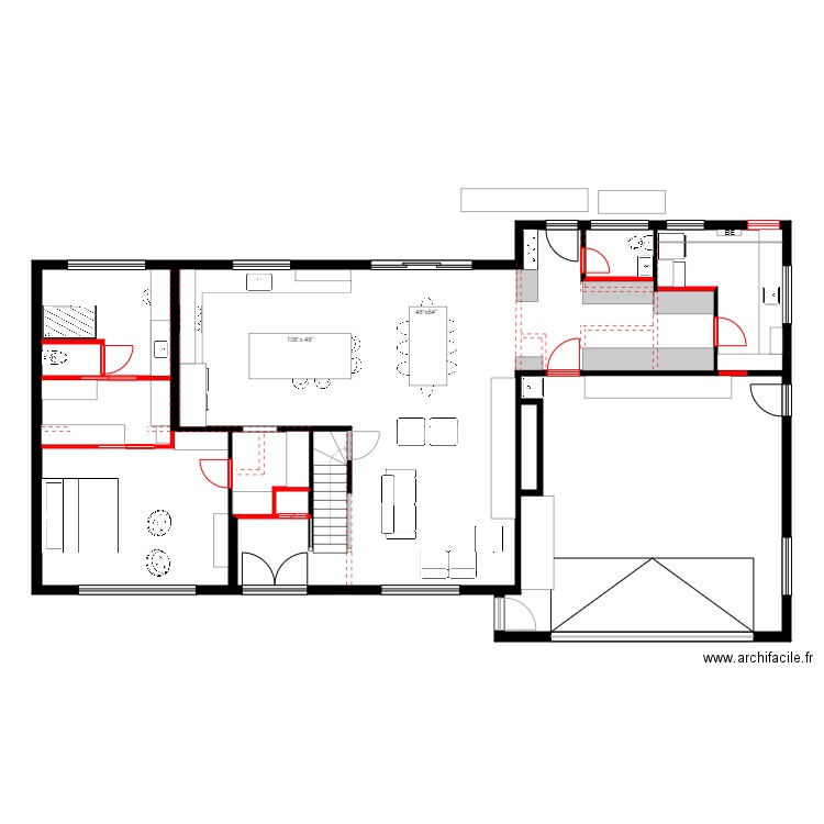 louis bernier rdch2. Plan de 4 pièces et 182 m2