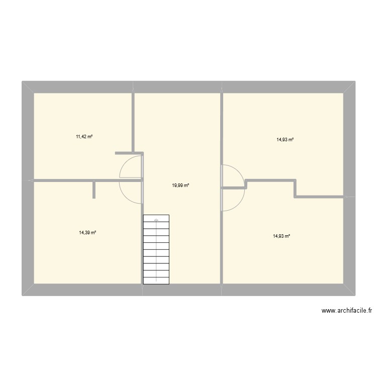 Baisieux 2e étage. Plan de 5 pièces et 76 m2