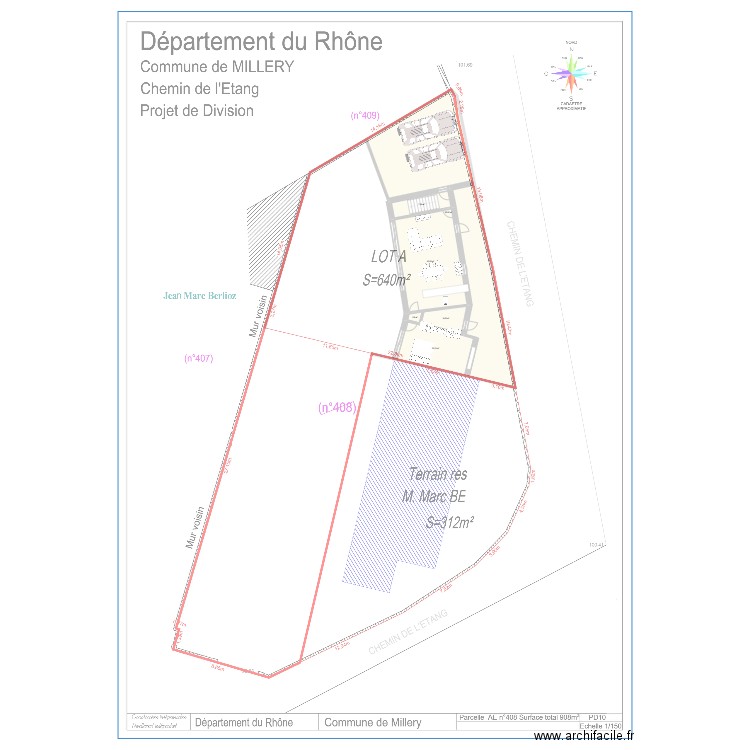 Maison 2 etages. Plan de 6 pièces et 173 m2