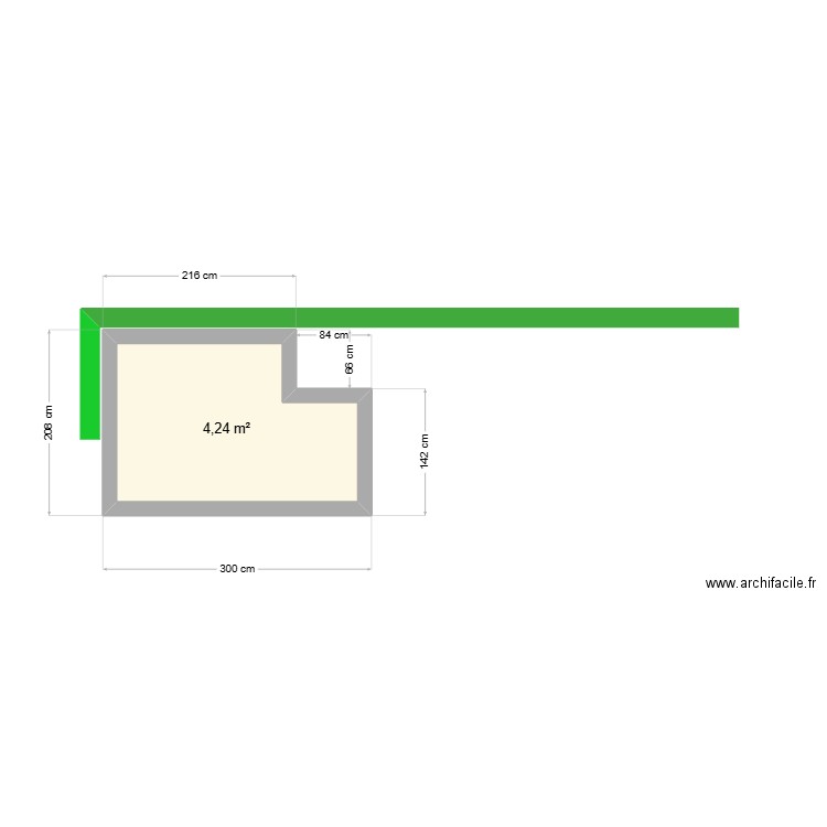 bassin. Plan de 1 pièce et 4 m2