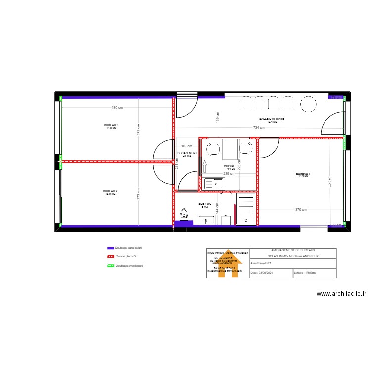 PLAN ETAT DES LIEUX ANDRIEUX 4. Plan de 4 pièces et 66 m2