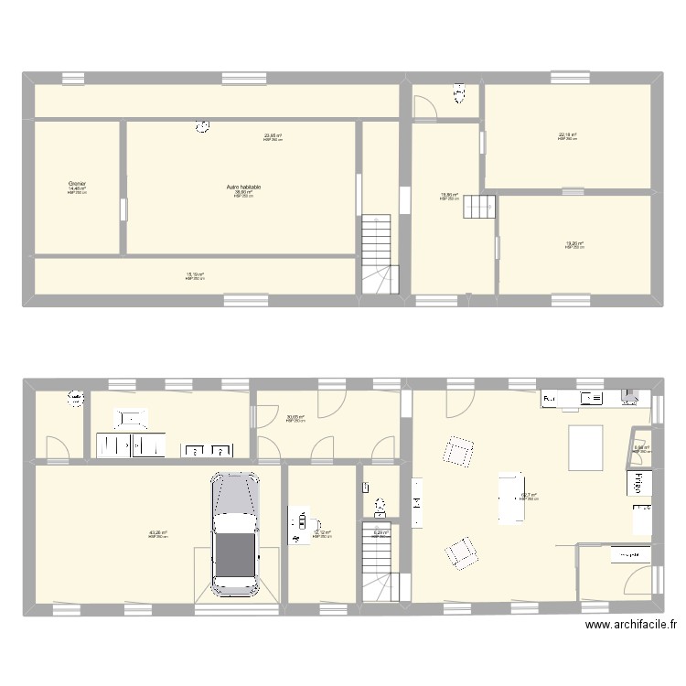 maison croix caluyau. Plan de 13 pièces et 310 m2