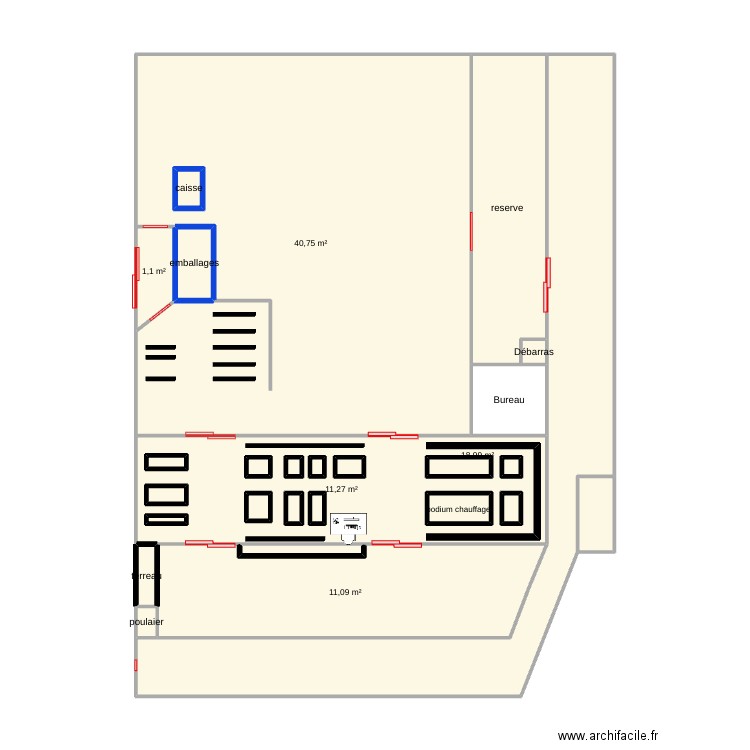 magasin gamm vert . Plan de 28 pièces et 102 m2