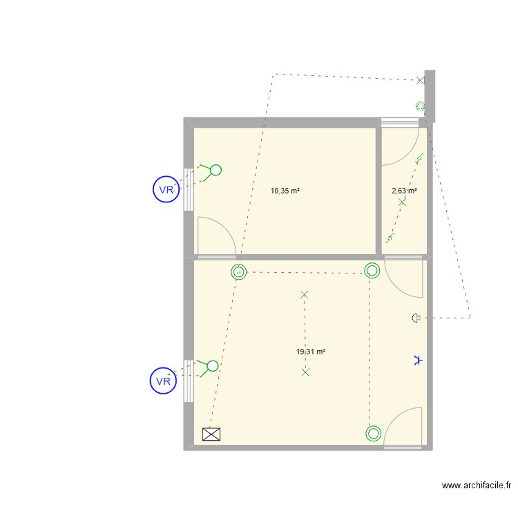 tp logiciel archifacile Noah cnt. Plan de 3 pièces et 32 m2