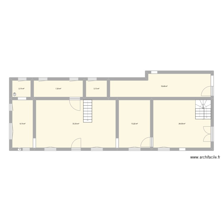 capelle brouck. Plan de 8 pièces et 111 m2